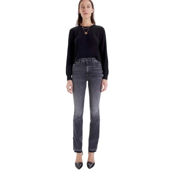 Mother The High-Waisted Rascal Slice Undone Hem Jeans in Friday the 13th Sz 32 - Picture 1 of 13